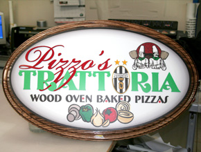 Pizzo's Trattoria Interior Signage Design Fabrication and Install