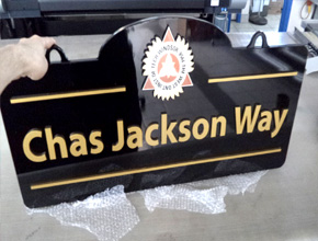 St.Clair College Chas Jackson Way exterior Signage Design Fabrication and Installation