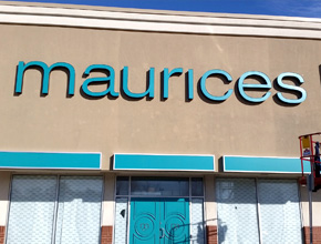 Maurices Exterior Backlit Channel Lettering Signage Fabrication and Installation