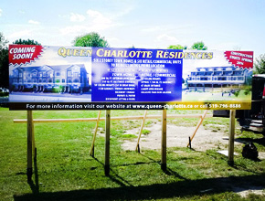 Queen Charlotte Residence Development signage Design print and Install